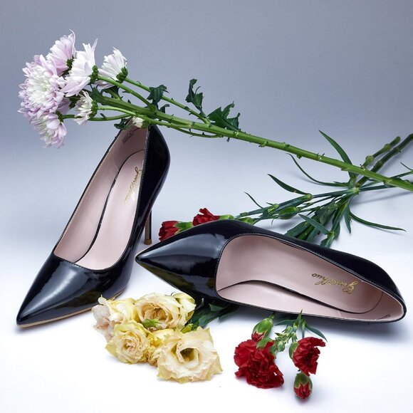 Women Black Polyurethane (PU) Closed Pointed Toe Stiletto High Heel Shoes Pumps - Picture 5 of 7